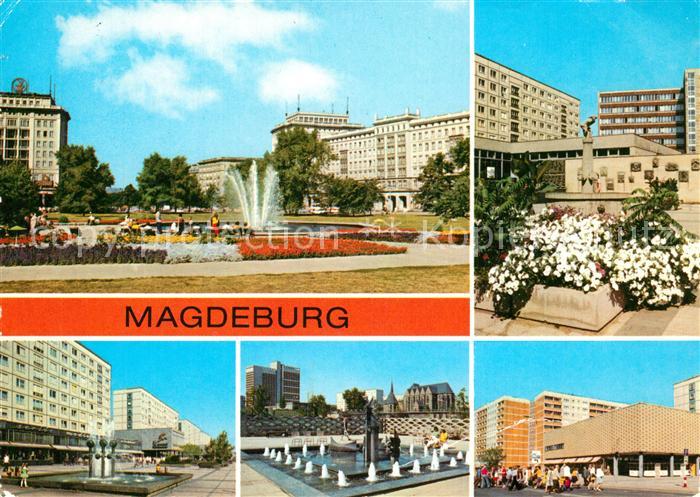 Magdeburg Wilh Pieck Allee Eulenspiegelbrunnen Karl Marx Str Promenade der Voelk