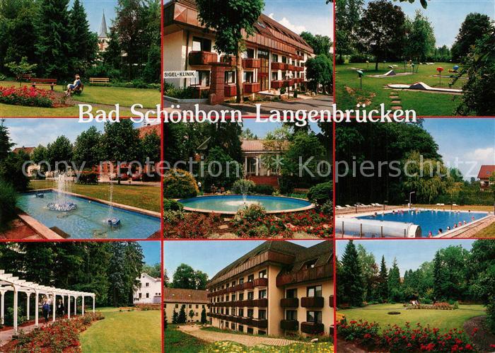 Bad Schoenborn Langenbruecken Sigel Klinik Park Schwimmbad Minigolf Wasserspiele