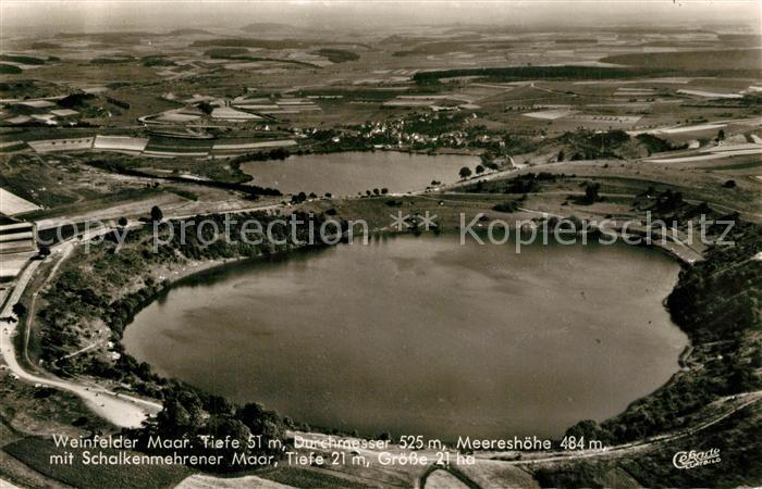 Gerolstein Weinfelder Maar mit Schalkenmehrener Maar Fliegeraufnahme