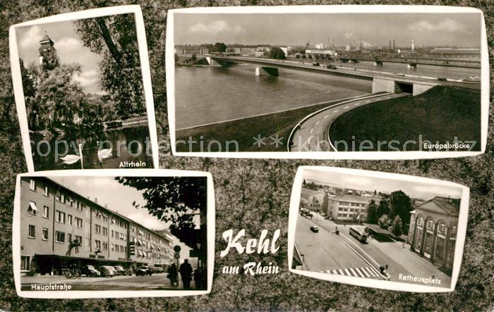 Kehl Rhein Altrhein Europabruecke Hauptstrasse Rathausplatz