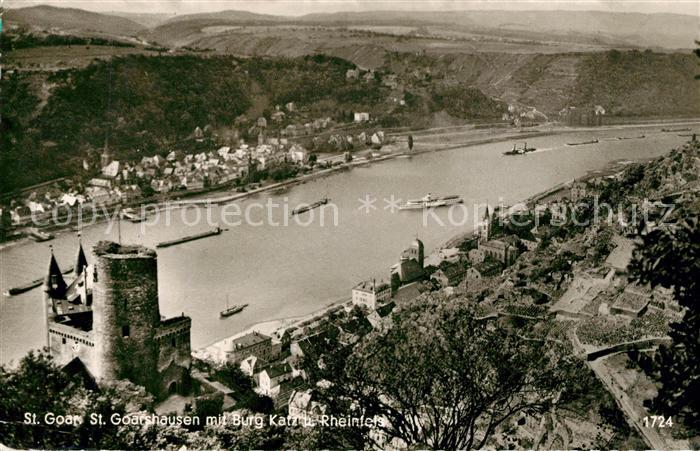 St Goar und St Goarshausen mit Burg Katz und Rheinfels