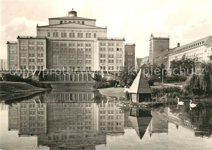 LEIPZIG Sachsen Opernhaus mit Schwanenteich