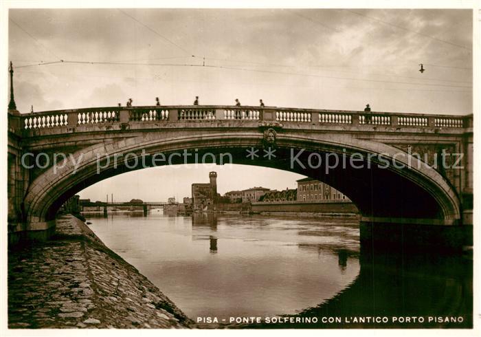 Pisa Ponte Solferino con l’antico porto pisano