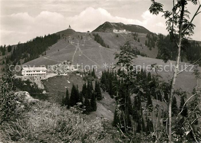 Rottach-Egern Wallbergbahn Bergstation und Wallberghaus mit Wallbergkapelle