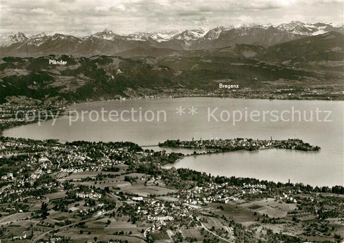 Lindau Bodensee Fliegeraufnahme mit Vorarlberg