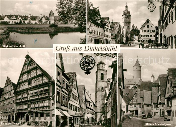 Dinkelsbuehl Stadtblick Segringerstrasse Deutsches Haus Turmgasse Untere Schmied