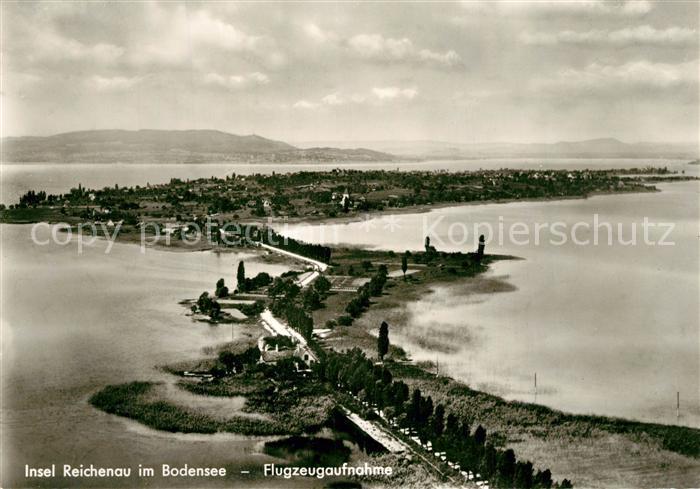 Insel Reichenau im Bodensee Fliegeraufnahme