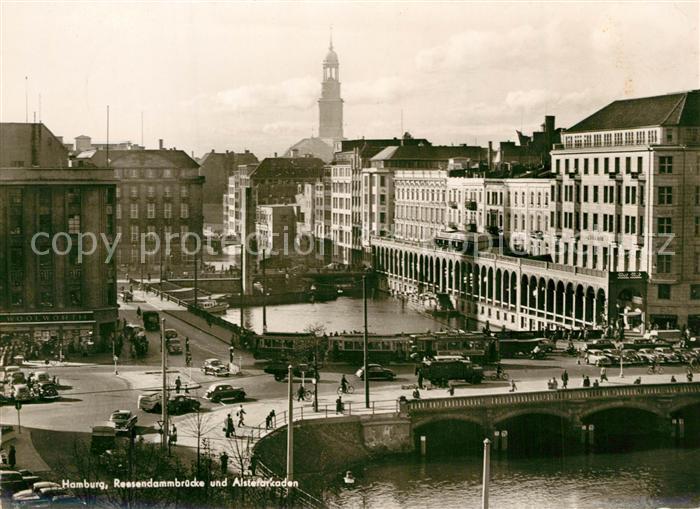 Hamburg Reesendammbruecke und Alsterarkaden