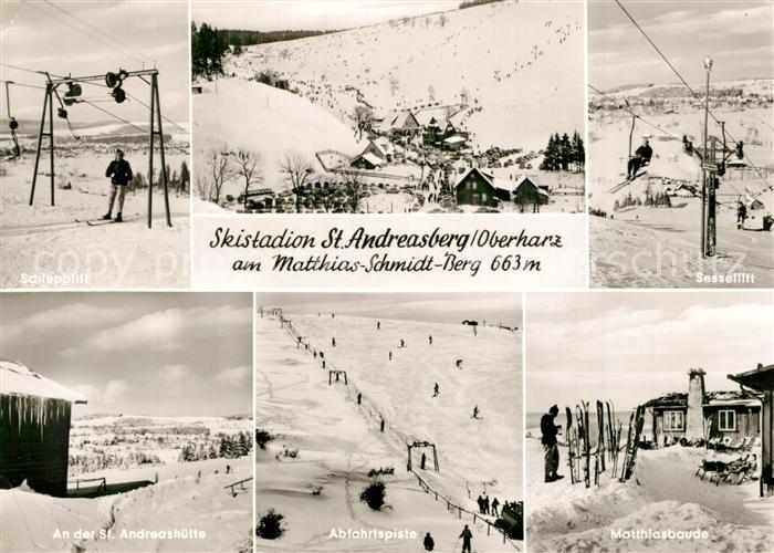 St Andreasberg Harz Schlepplift Skistadion Sessellift St Andreashuette Abfahrtsp
