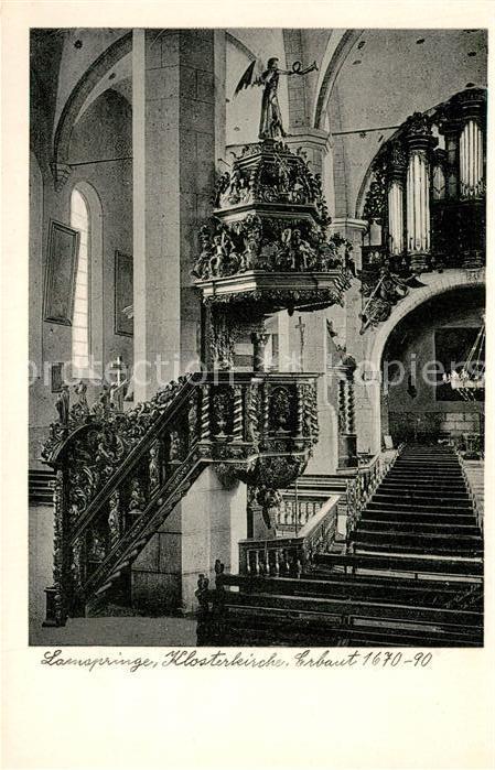 Lamspringe Klosterkirche Innenansicht Kanzel 17. Jhdt.