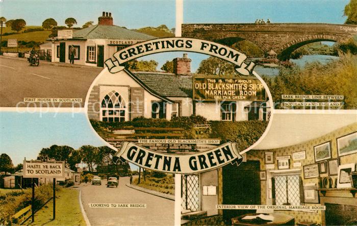Gretna Green First House in Scotland Old Blacksmith's Shop Marriage Room Sark Br