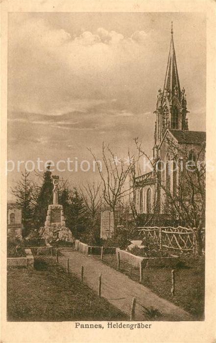 Pannes Meurthe-et-Moselle Heldengraeber Kirche