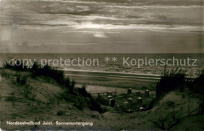 Juist Nordseebad Sonnenuntergang am Strand