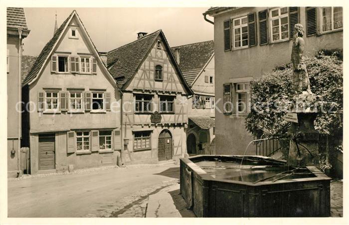 Marbach Neckar Schillers Geburtshaus Wilder Mann Brunnen