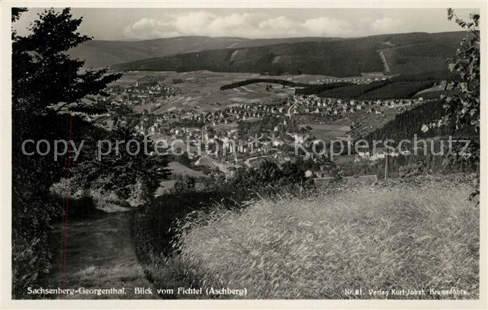 Sachsenberg-Georgenthal Panorama Blick vom Fichtel Aschberg