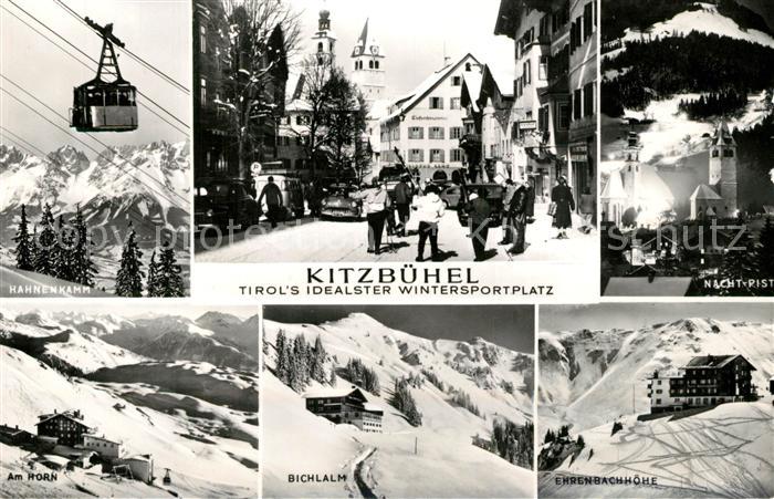 Kitzbuehel Tirol Ortspartie Kirche Hahnenkamm Bergbahn Berghotel Ehrenbachhoehe