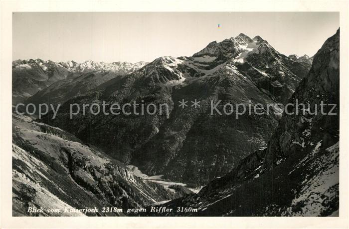 St Anton Arlberg Gebirgspanorama Blick vom Kaiserjoch gegen Riffler