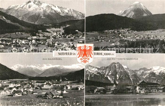 Seefeld Tirol Gesamtansicht mit Hocheder Hohe Munde Zugspitze Wettersteingebirge