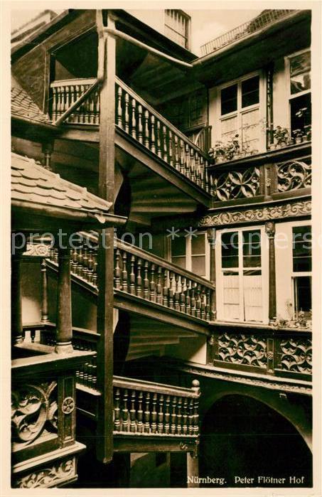 Nuernberg Peter Floetner Hof Treppenaufgang Historisches Gebaeude
