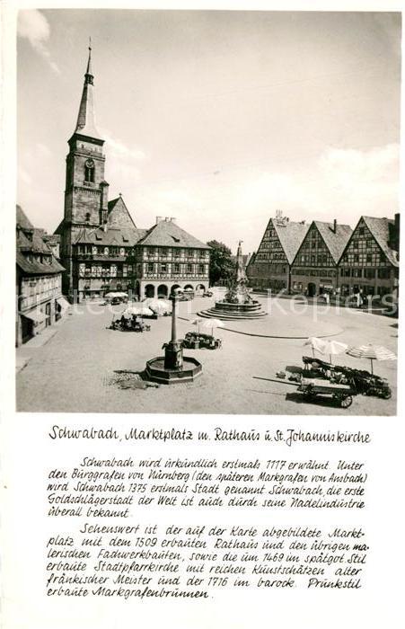 Schwabach Marktplatz Rathaus Brunnen Johanniskirche