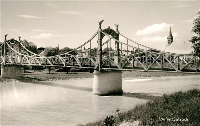 Laufen Salzach Partie am Fluss Bruecke