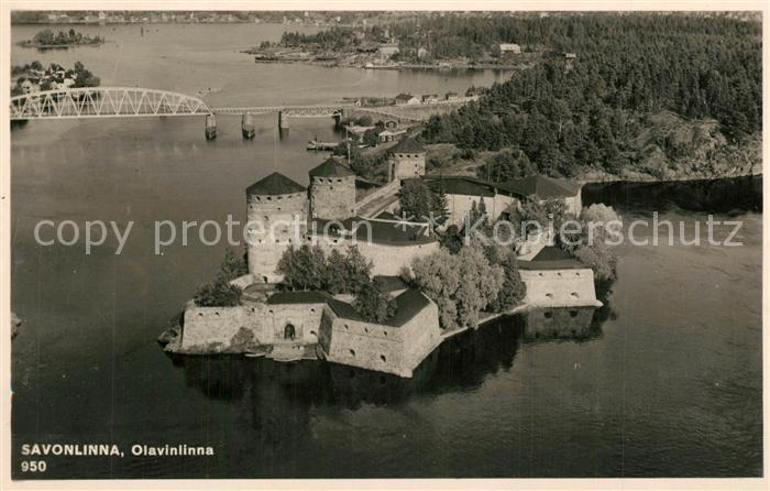Savonlinna Olavinlinna Schloss Fliegeraufnahme