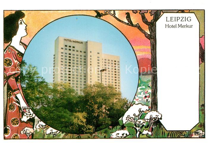LEIPZIG Sachsen Hotel Merkur Kuenstlerkarte