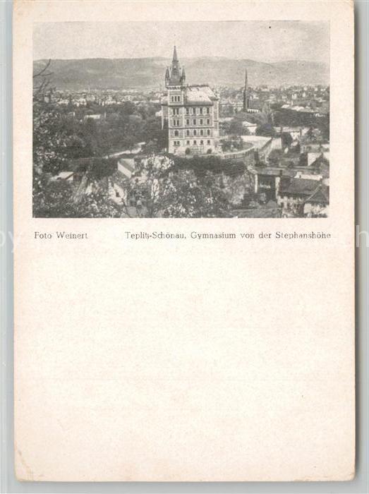 Teplitz-Schoenau Teplice Gymnasium von der Stephanshoehe