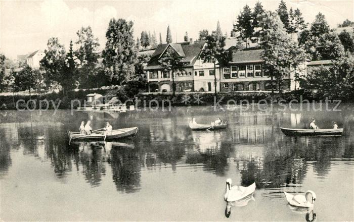 Much Gasthaus Herrenteich Bootfahren Schwaene