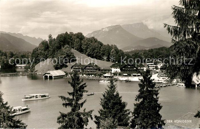 Koenigssee Hotel Schiffmeister Hotel Seehaus mit Lattengebirge und Untersberg Al