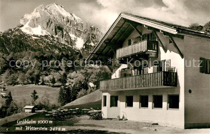 Mittenwald Bayern Groeblalm mit Wetterstein
