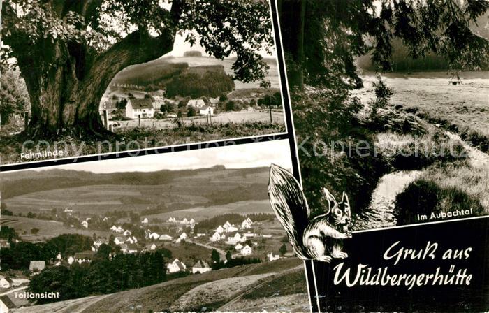 Wildbergerhuette Landschaftspanorama Aubachtal Fehmlinde Eichhoernchen