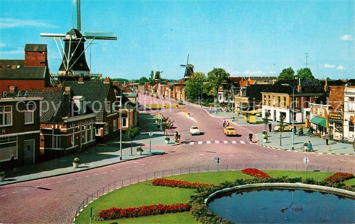 Winschoten Nassaustraat Moldens Strassenpartie Windmuehlen
