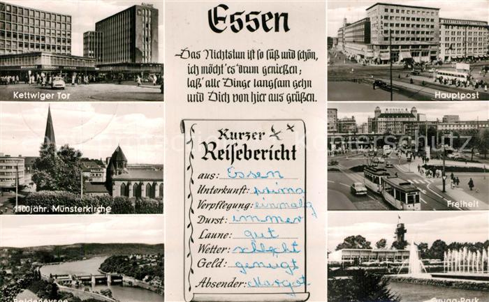 Essen Ruhr Kettwiger Tor 1100jaehrige Muensterkirche Baldeneysee Hauptpost Freih