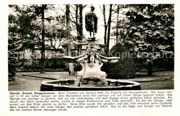 Schwaebisch Gmuend Geigerbrunnen beim Friedhof Franckh Chronik Karte