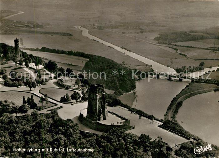 Hohensyburg Kaiser Wilhelm Denkmal Ruhrtal Fliegeraufnahme