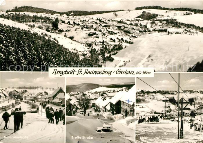 St Andreasberg Harz Winterpanorama Skilift Strassenpartien