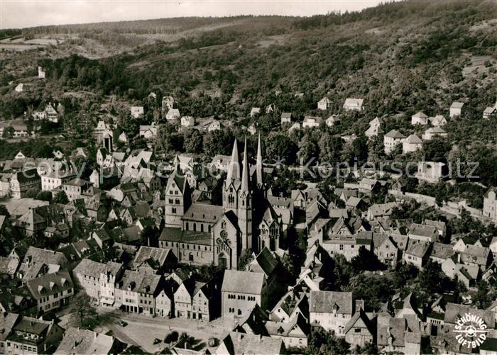 Gelnhausen Stadtzentrum mit Kirche Fliegeraufnahme