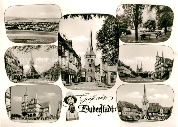 Duderstadt Panorama Wallanlagen Marktplatz Kirche Rathaus Westerturm Spiegelbrue
