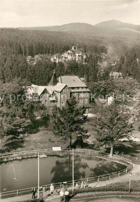 Schierke Harz Panorama Blick vom FDGB Erholungsheim Hermann Gieseler mit Brocken