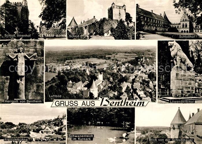 Bentheim Bad Schloss Loewendenkmal Herrgott von Bentheim Kreuz Freilichtbuehne S