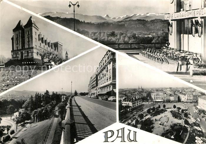 Pau 64 Chateau Chaines des Pyrénées Boulevard Place Clemenceau