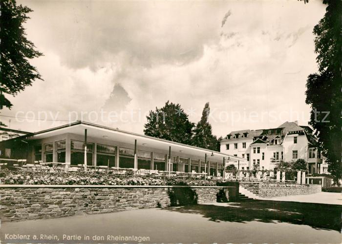 Koblenz Rhein Partie in den Rheinanlagen