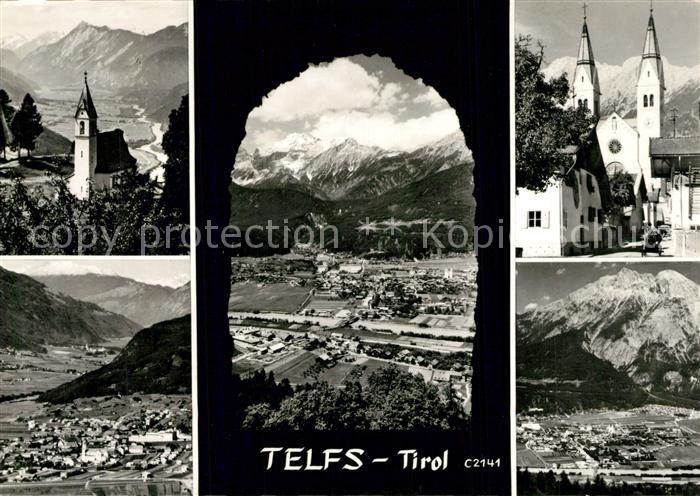 Telfs Tirol Bergkapelle Ortsmotiv mit Kirche Gesamtansicht mit Alpenpanorama