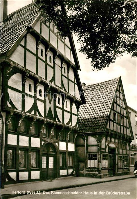 Herford Riemenschneider Haus Historisches Gebaeude Fachwerkhaus Bruederstrasse