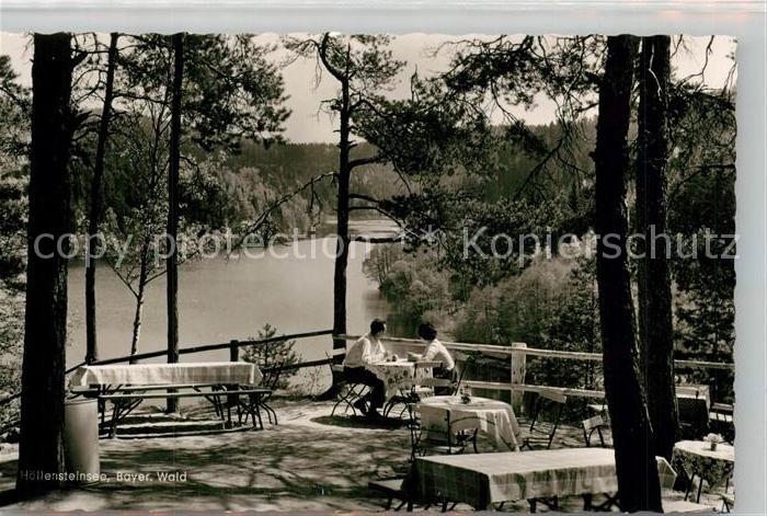 Hoellensteinsee Gaststaette Terrasse am See Bayerischer Wald