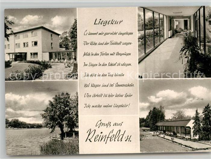 Reinfeld Holstein Erholungsheim Liegekur Gedicht Partie am See