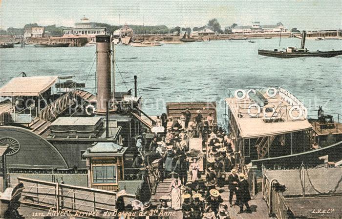 Anvers Antwerpen Arrivée du Bateau de Sainte Anne