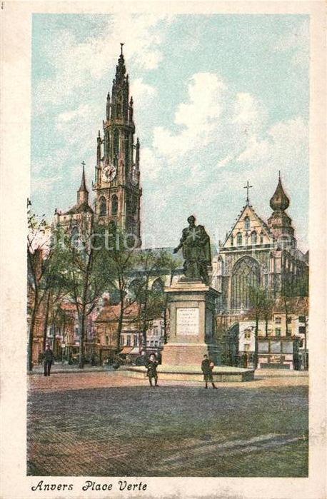 Anvers Antwerpen Place Verte Cathedrale Monument