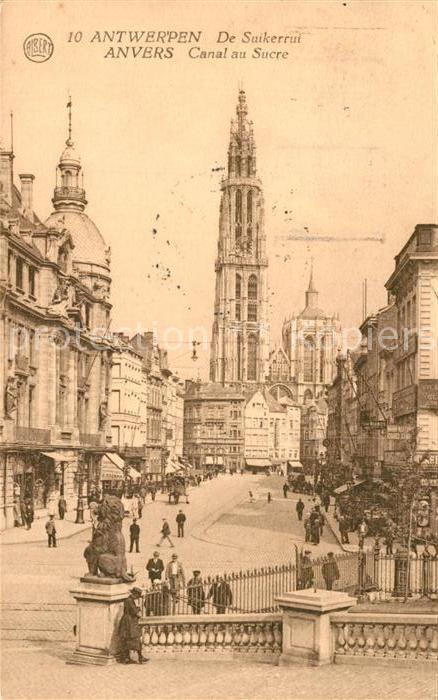 Anvers Antwerpen Canal au Sucre Cathedrale